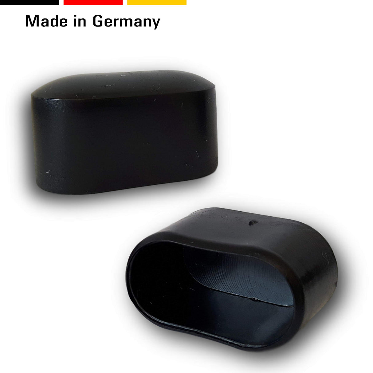 4 St. Abdeckkappen/Stuhlbeinkappen Kunststoff für Ovalrohre - Klama - Möbelzubehör