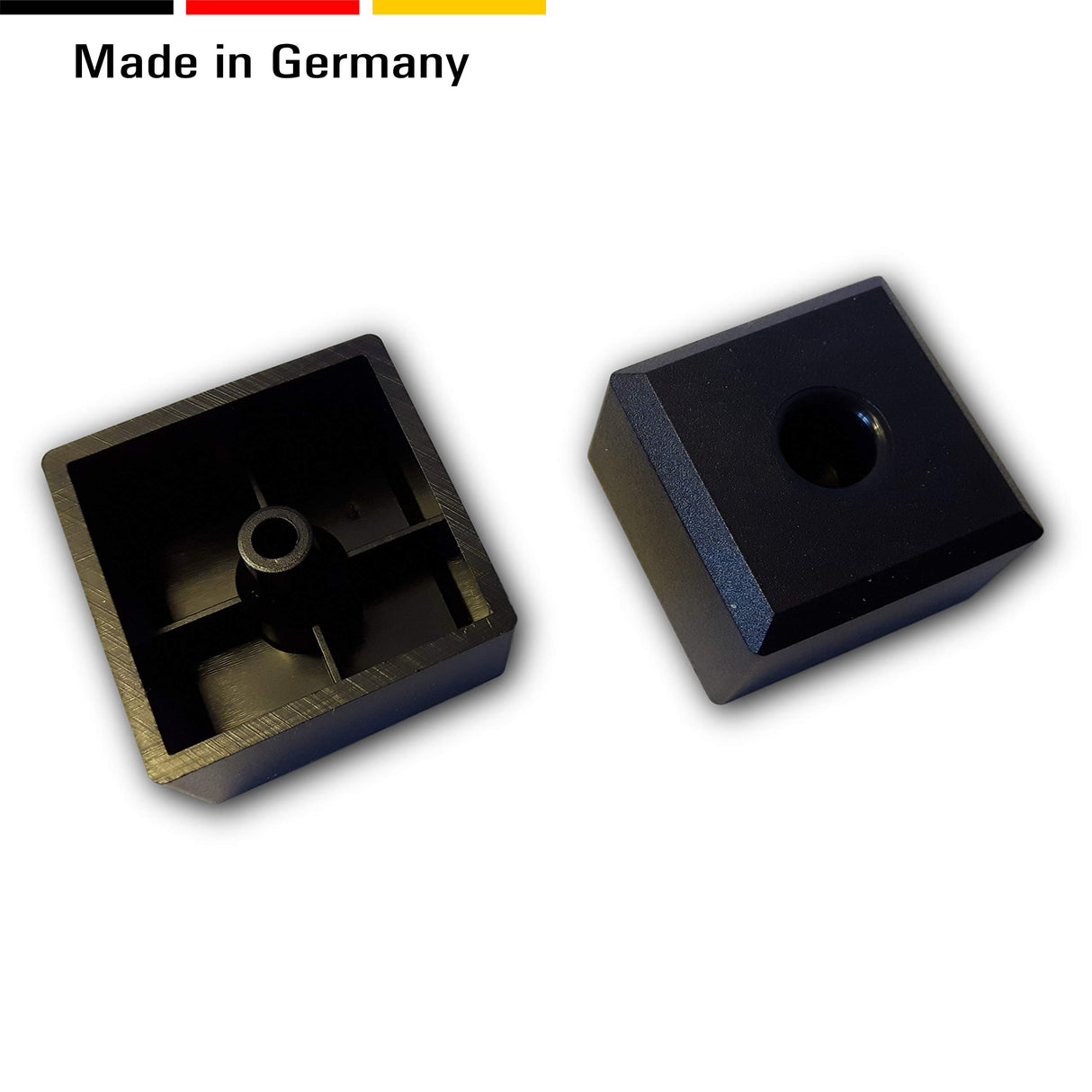 4 Möbelfüße/Polsterfüße/Gleitscheiben mit Fase, 50 x 50 mm, Kunststoff, Schwarz - Klama - Möbelzubehör