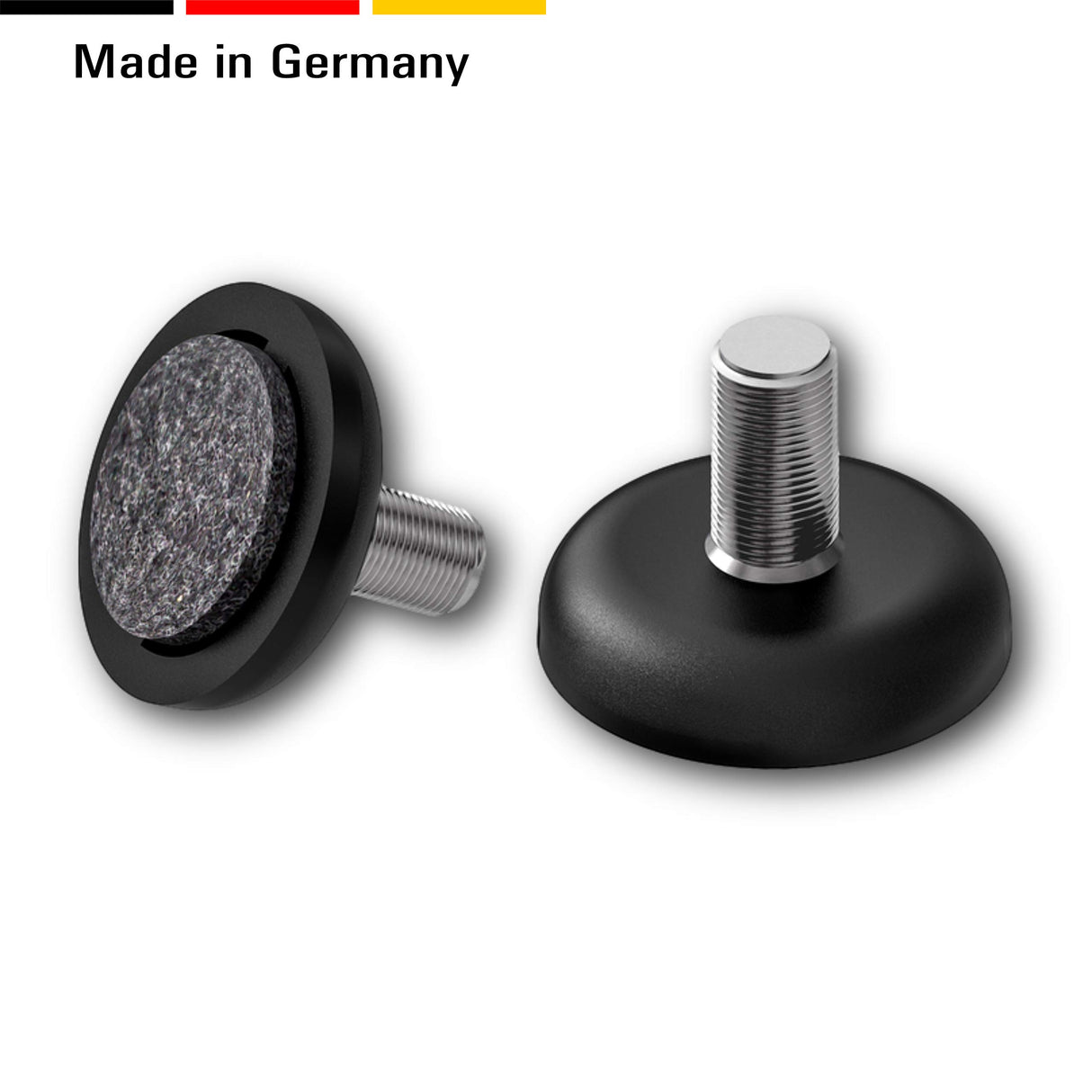 2 Bodenausgleichsschrauben Rund, mit Filz, Gewindebolzen Stahl/verzinkt - Klama - Möbelzubehör