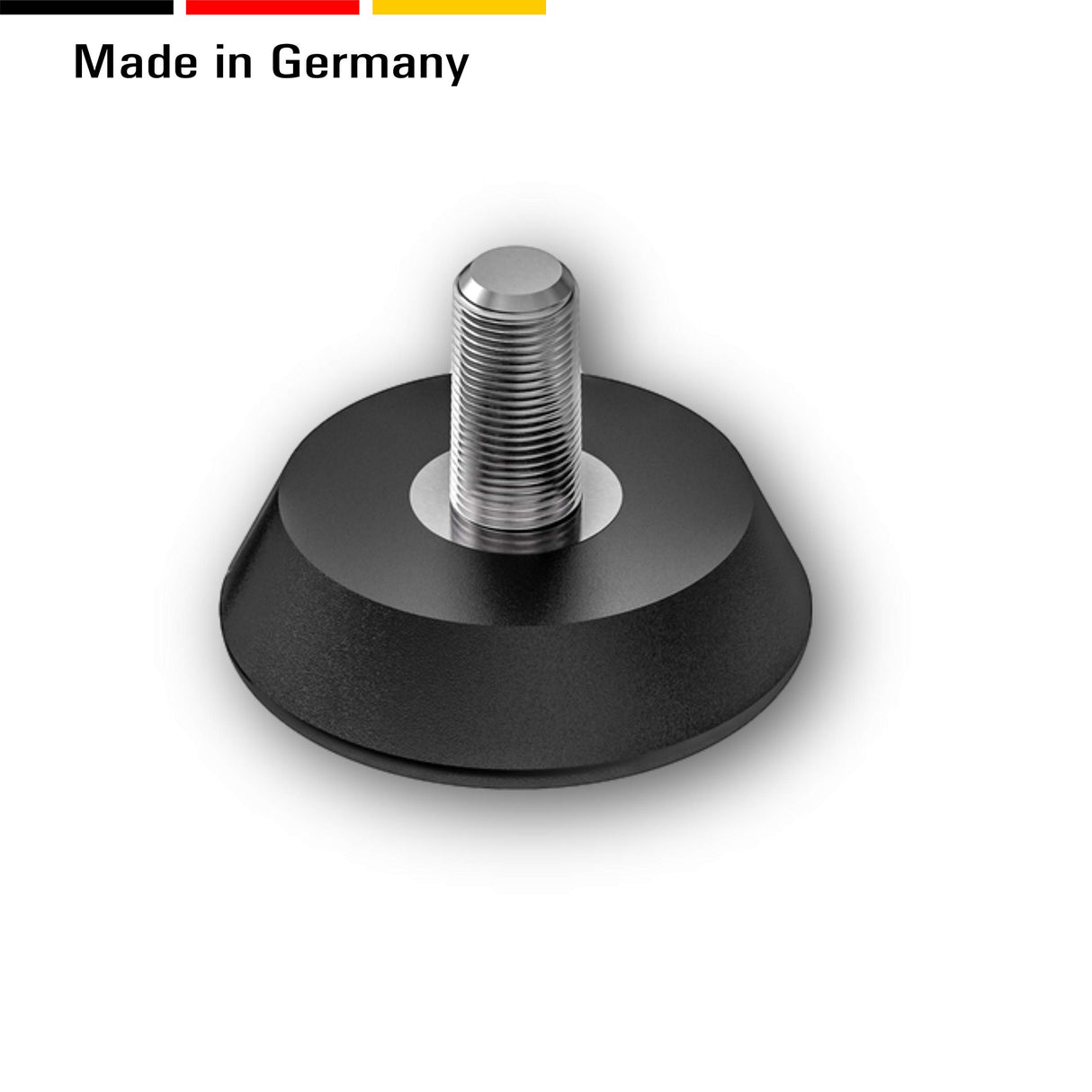 4 Stellteller/Möbelfüße/Bodenausgleichsschrauben Kunststoff mit Gewindebolzen Stahl verzinkt, schwarz - Klama - Möbelzubehör