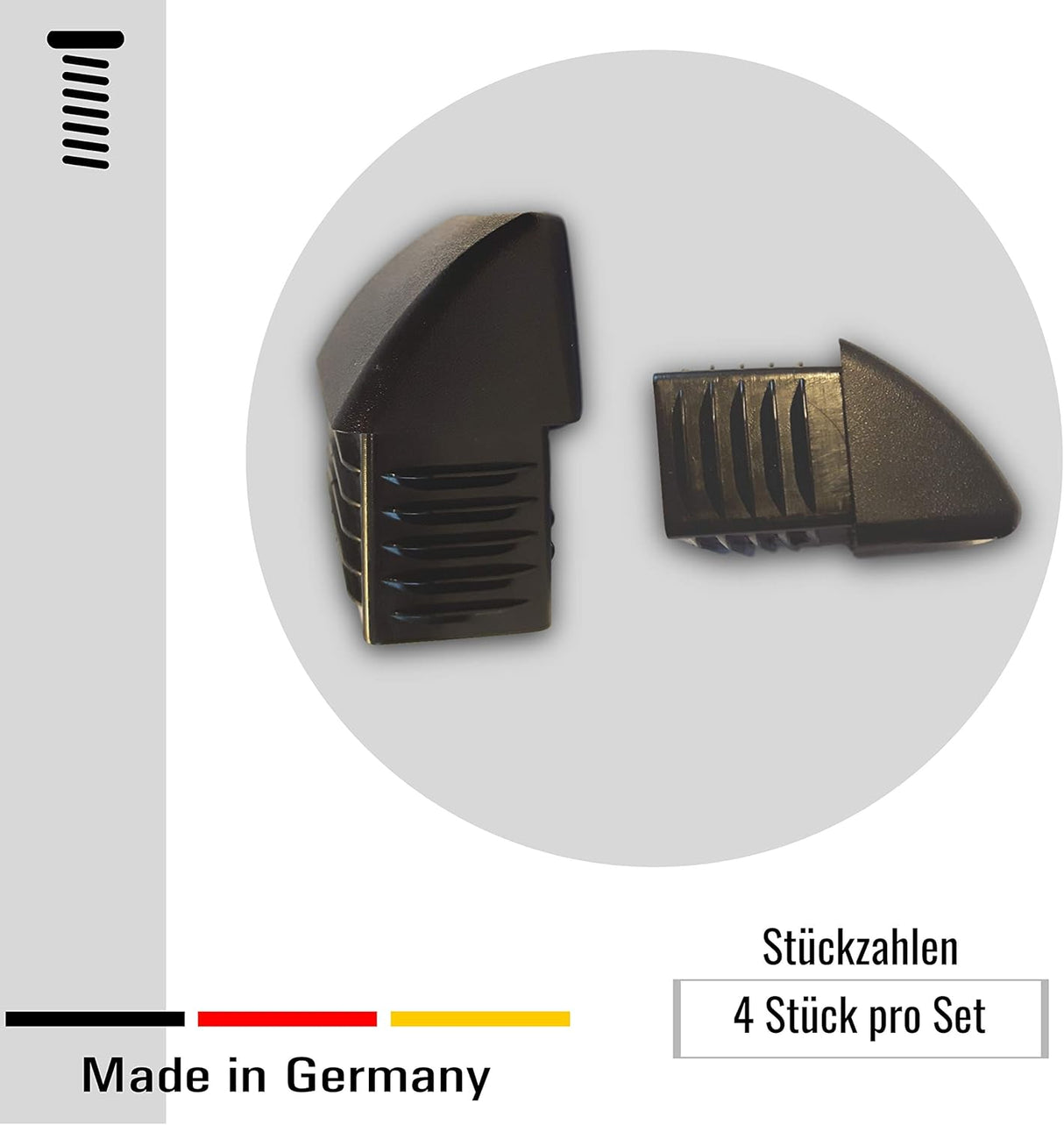 OL 4 St. Rohrendstücke/Sichtstopfen für Rechteckige Rohre mit Rohrwandstärke 1,5-2 mm / 50x30mm - Klama - Möbelzubehör