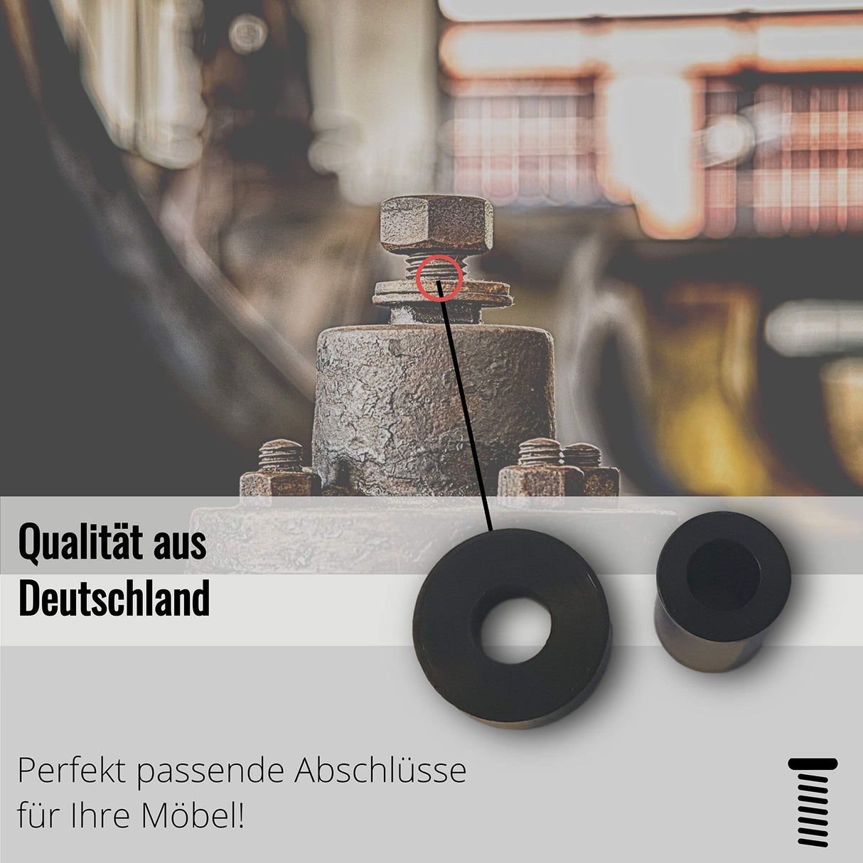 OL 50 St. Distanzstücke/U-Scheiben aus Kunststoff Durchmesser 10 mm Länge/Höhe 5 mm Bohrung 5,3 mm - Klama - Möbelzubehör