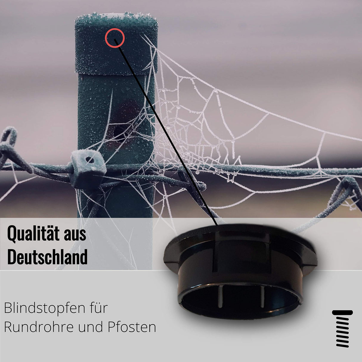 8 St. Blindstopfen wieder lösbar, schwarz, UL und CSA zugelassen, flacher matter Kopf - Klama - Möbelzubehör