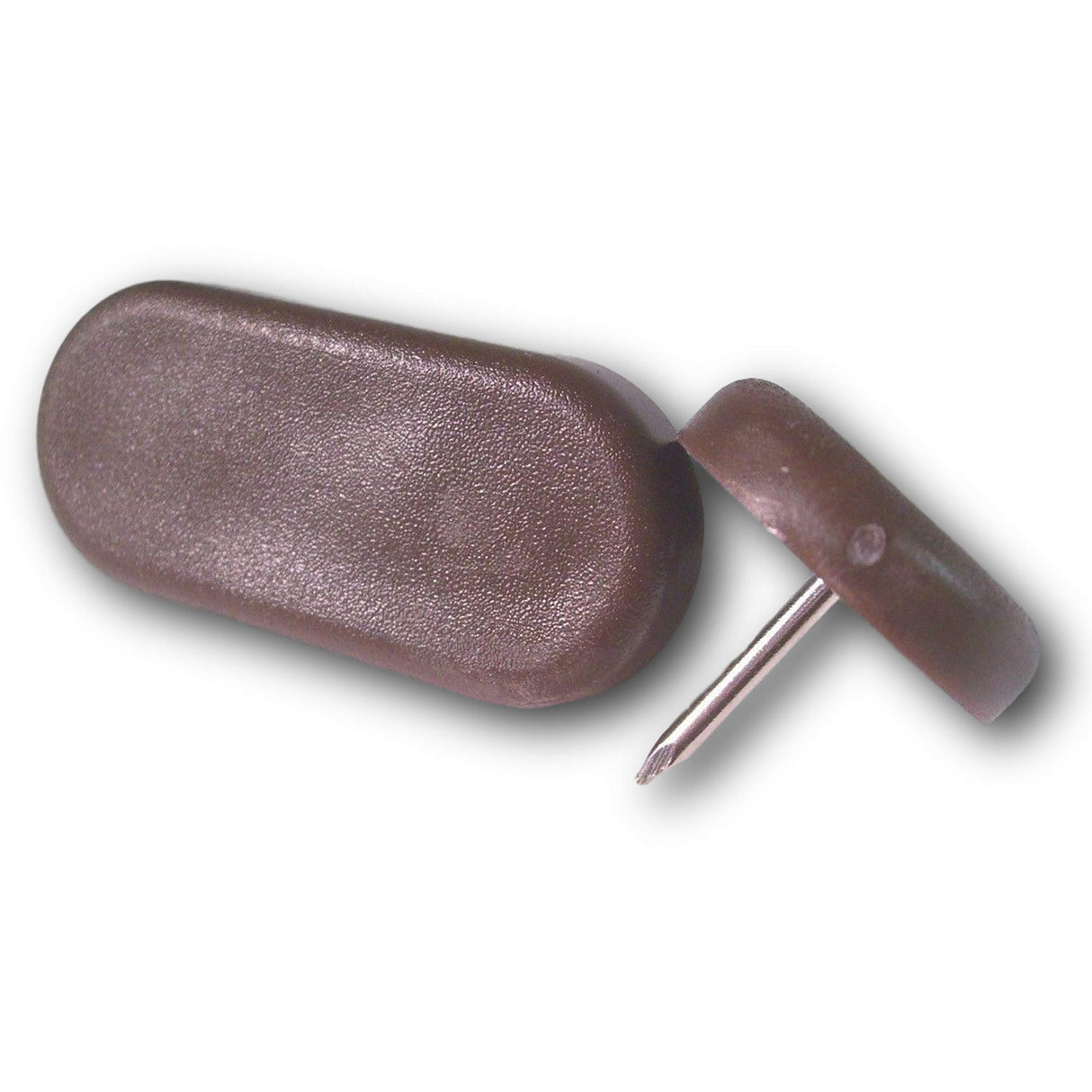 4X Nagelgleiter Stuhlgleiter mit Nagel - Kunststoff Mögelgleiter für Stühle und Tische (Natur, 35 x 18 mm) - Klama - Möbelzubehör