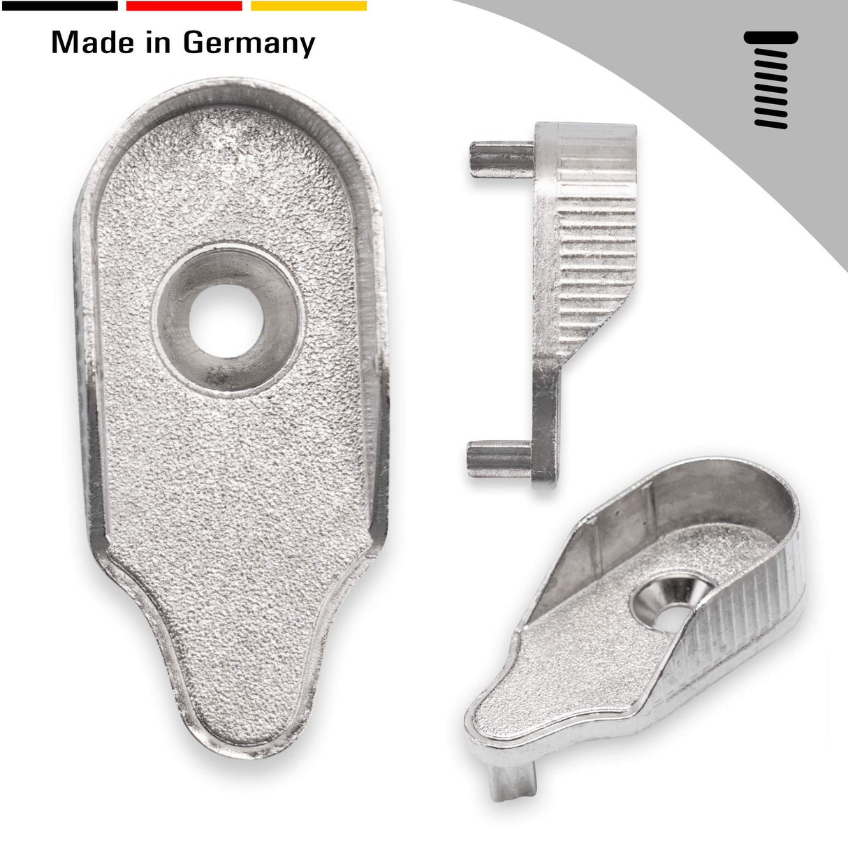 2 Schrankrohrlager für Schrankrohr 15 mm - Kleiderstangen Halterung, Zinkdruckguss vernickelt - Klama - Möbelzubehör