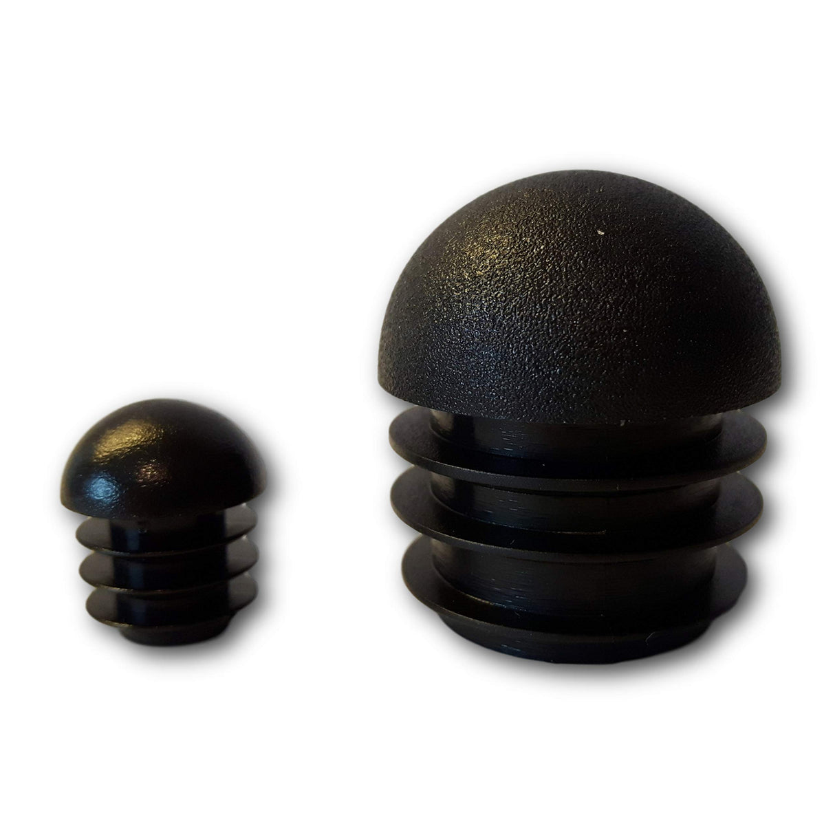 4 Gleiter/Stopfen mit Lamellen, Kunststoff, schwarz, Rundkopf, für runde Rohre - Klama - Möbelzubehör