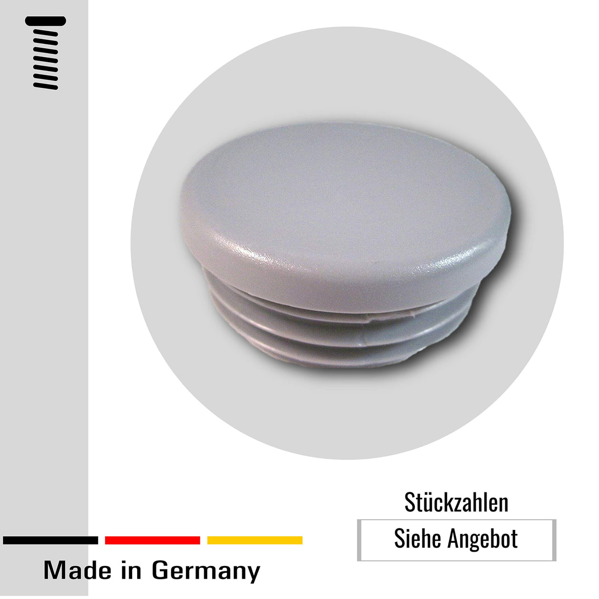 20 Gleiter/Stopfen/Lamellenstopfen Schwarz für Rundrohre