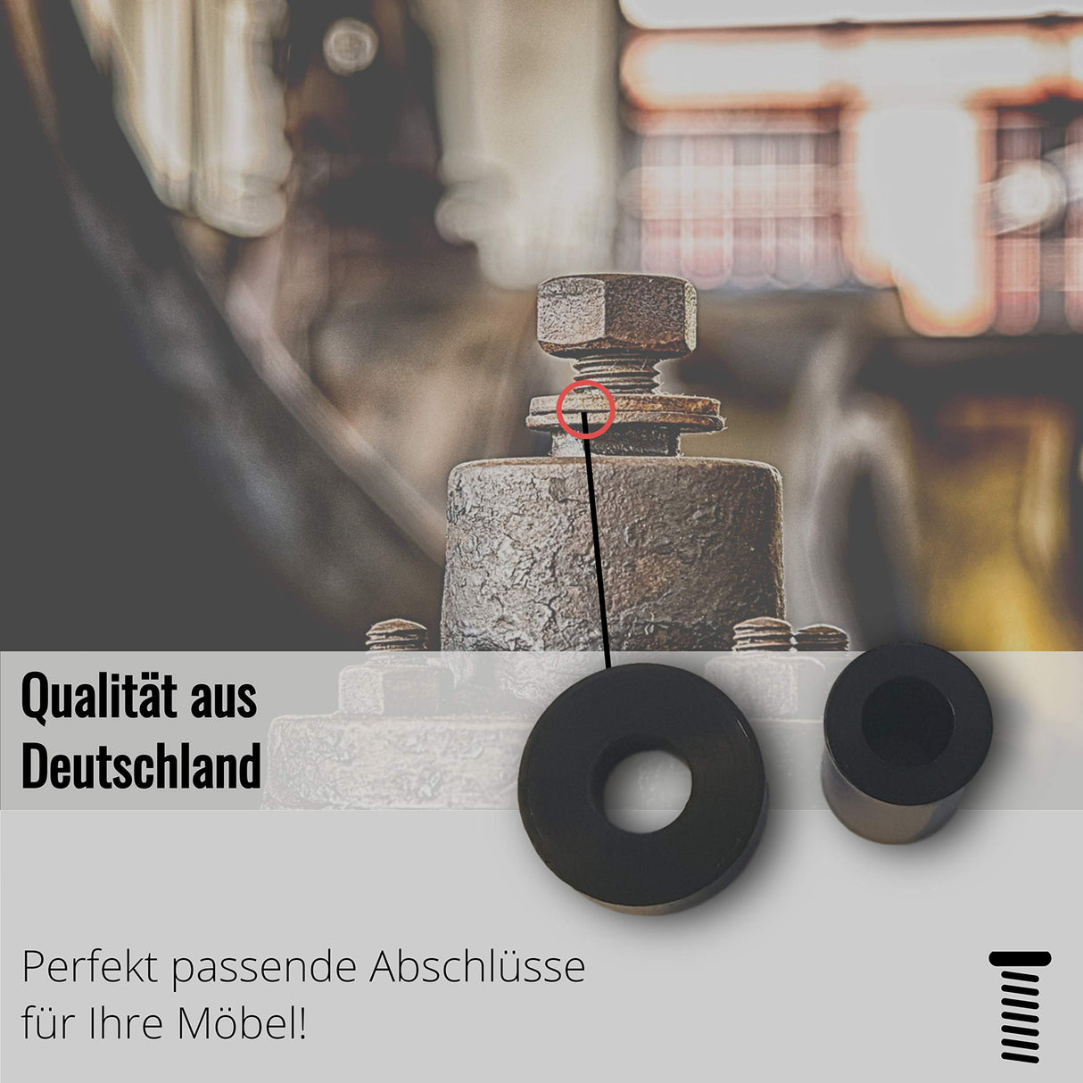 OL 25 St. Distanzstücke/U-Scheiben aus Kunststoff Durchmesser 12 mm Länge/Höhe 5 mm Bohrung 8,4 mm - Klama - Möbelzubehör