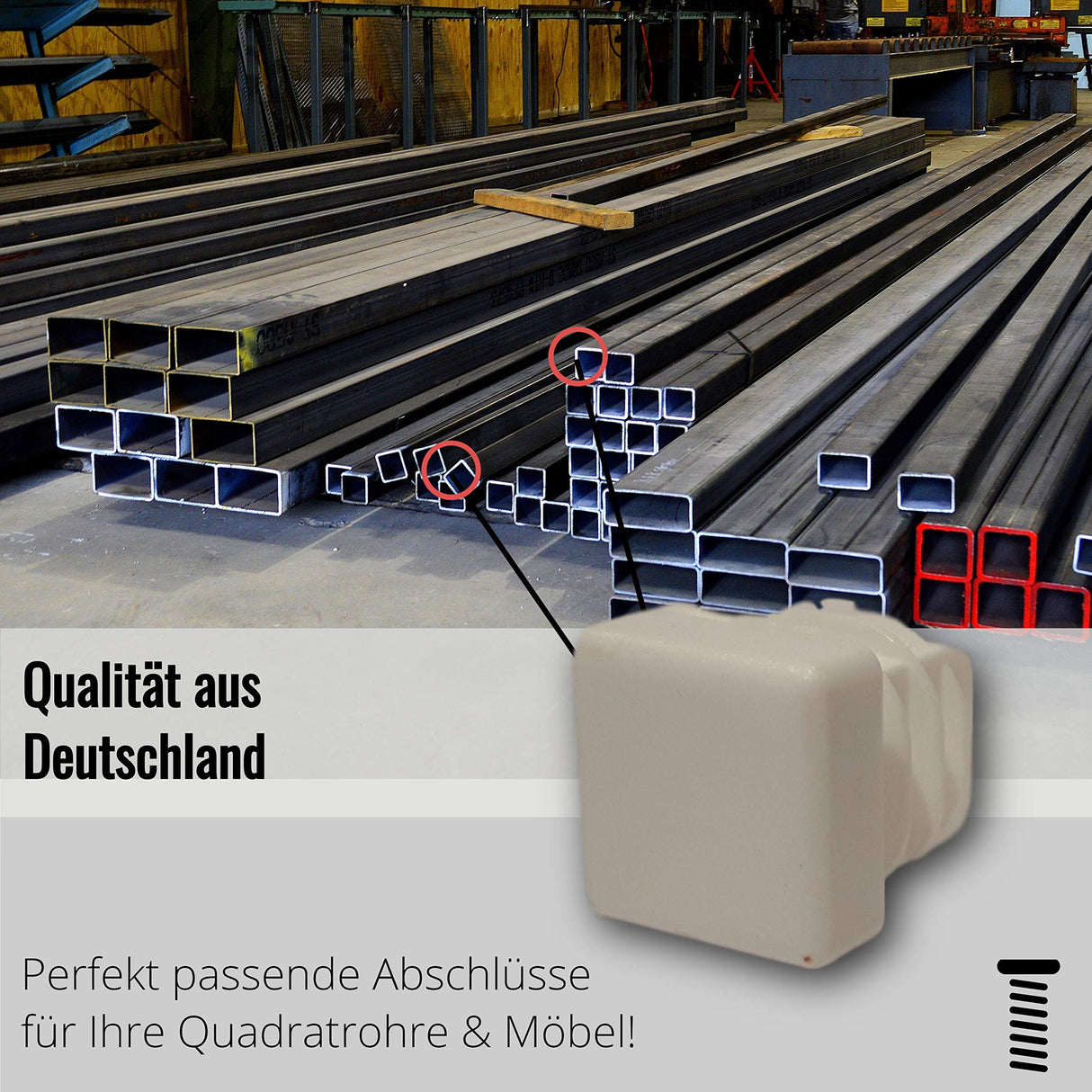 Lamellenstopfen Abdeckstopfen für quadratische Rohre Weiß