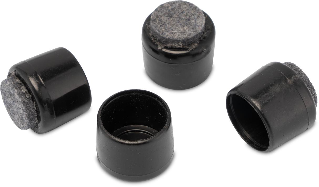 4 Möbelgleiter Stuhlbeinkappen Filzgleiter runde Rohre Kunststoff mit Filz