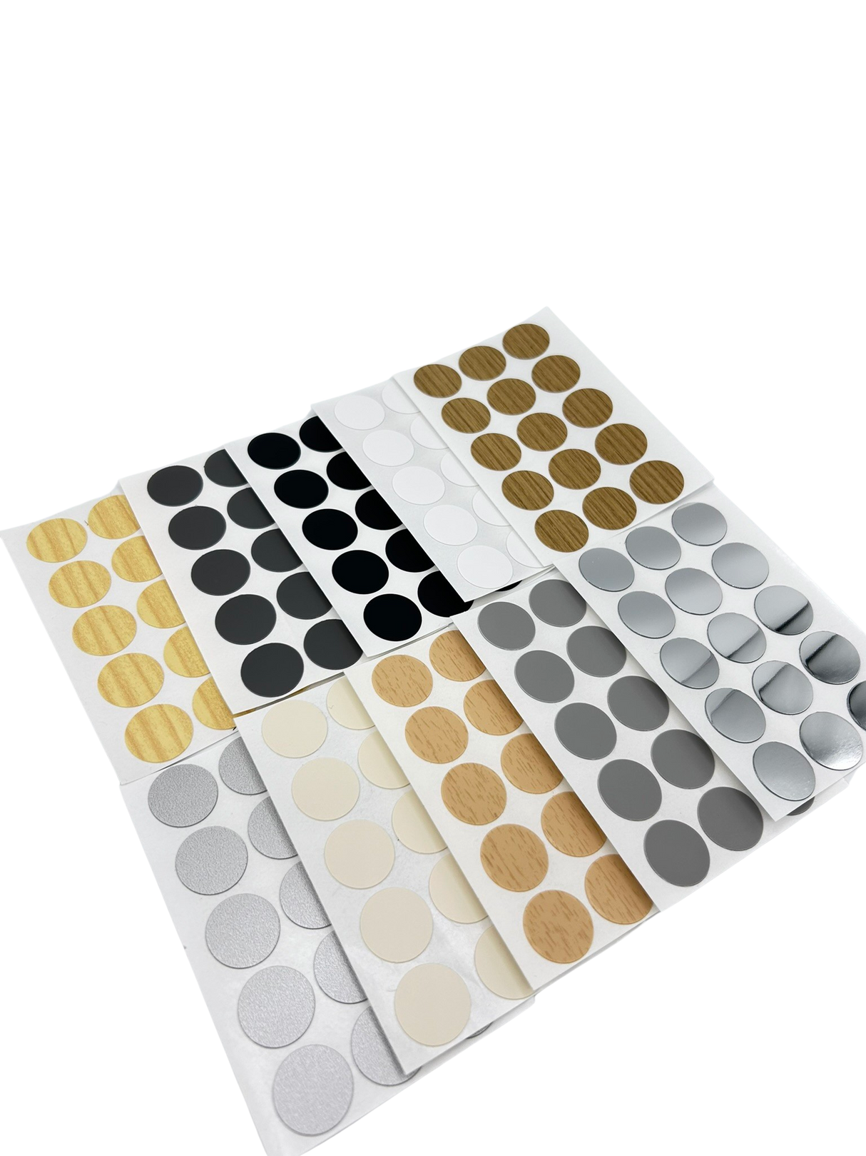 15x Selbstklebende Abdeckkappen für Schrauben, Bohrlöcher & kleine Macken - Universell einsetzbare Schraubenabdeckung - Klama - Möbelzubehör