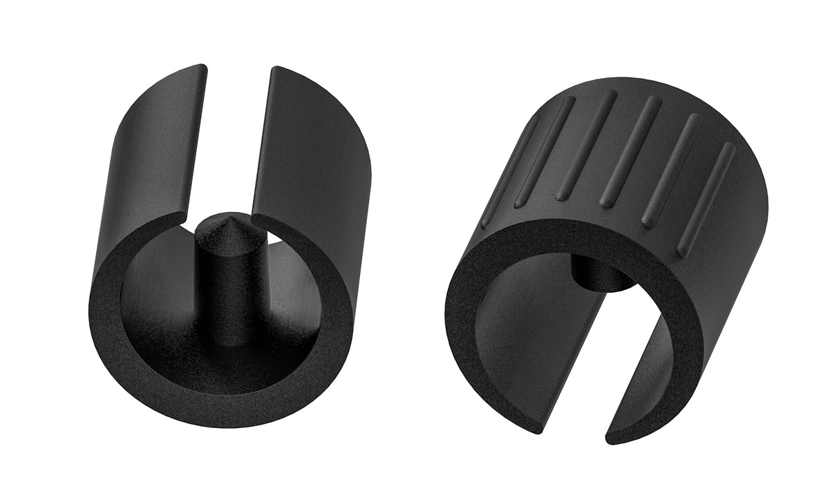 4 Stuhlgleiter Freischwinger Schwarz - Klemmschalengleiter aus Kunststoff für runde Rohre in verschiedenen Größen