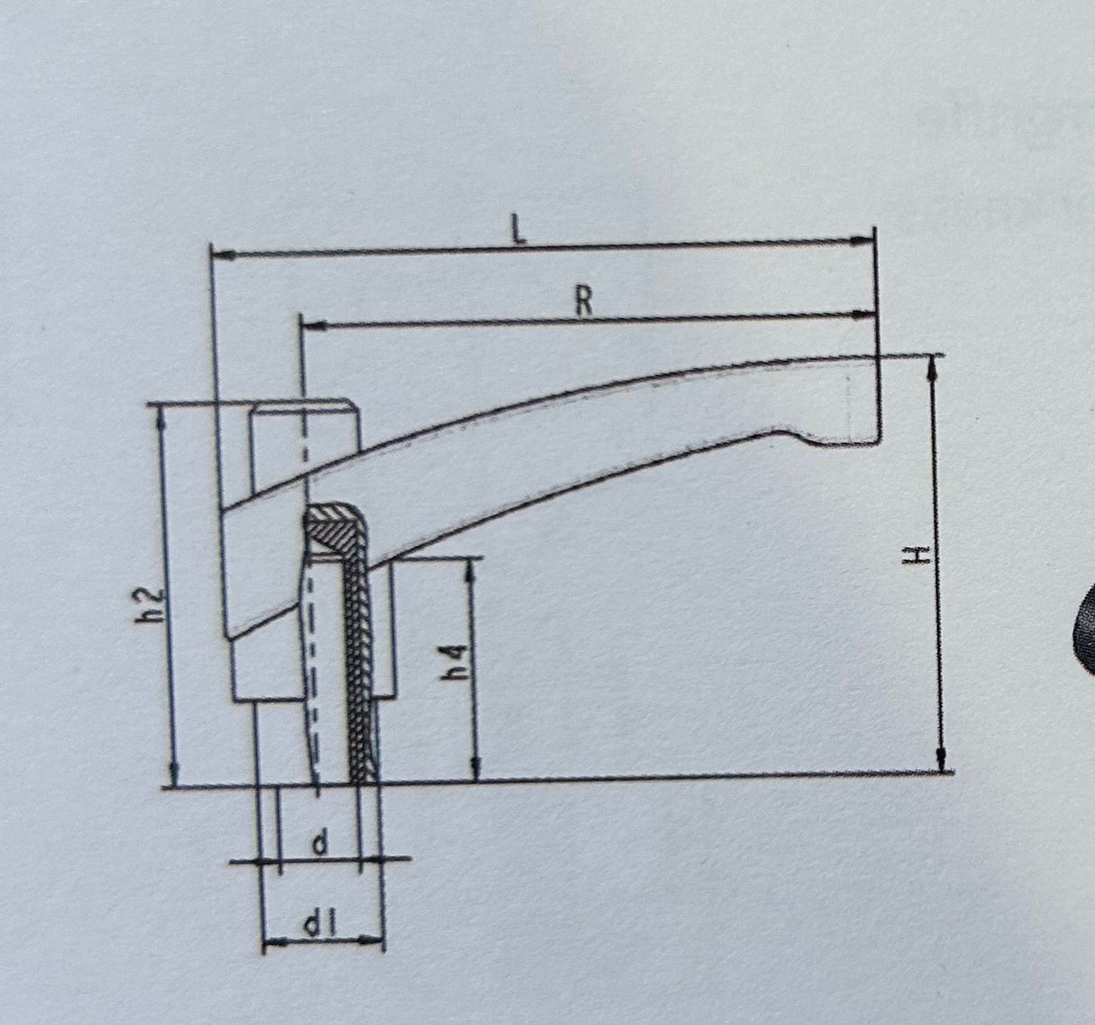1 Klemmgriff/Spanngriff/Feststeller mit Gewindebolzen - Klama - Möbelzubehör