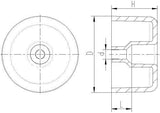 Möbelgleiter/Polsterfüße Kunststoff, Rund, Durchmesser 50 mm, Höhe 30 mm - Klama - Möbelzubehör