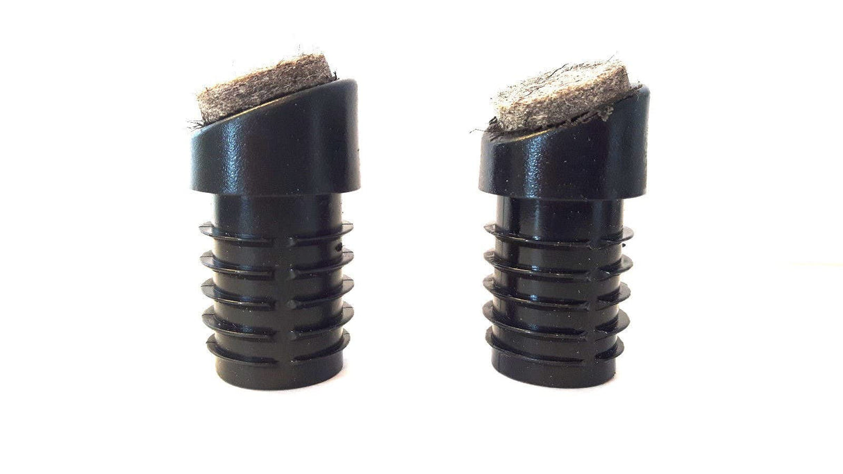 4 St. Stuhlgleiter/Bodenschoner, schräg, mit Filz, für Rundrohre mit Wandstärke 1,5-2 mm - Klama - Möbelzubehör
