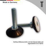 1 St. Stellfuss/Höhenversteller mit Anti_Rutsch-Sohle und angescheißter 6-kt. Mutter, SW 17 - Klama - Möbelzubehör