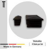 OL 4 St. Zierstopfen/Sichtstopfen für Rechteckige Rohre mit Rohrwandstärke 1,5-2 mm / 30x15mm - Klama - Möbelzubehör