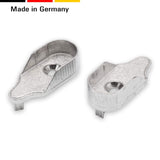 2 Schrankrohrlager für Schrankrohr 15 mm - Kleiderstangen Halterung, Zinkdruckguss vernickelt - Klama - Möbelzubehör