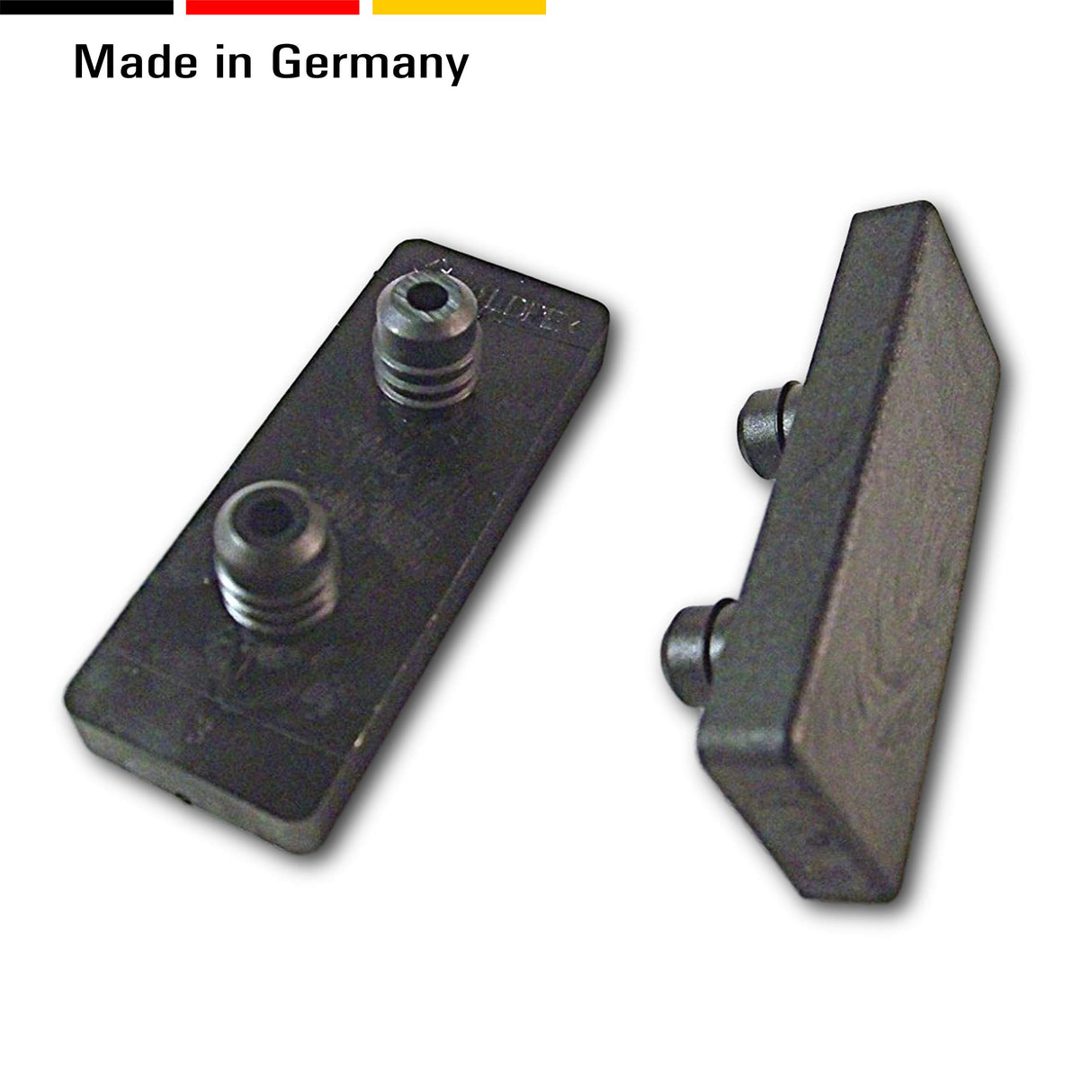 4 Platten Kunststoff, schwarz, mit 2 Befestigungszapfen - Klama - Möbelzubehör