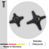 1 St. Kreuzgriff/Handrad, Griffdurchmesser 40/60 mm, mit Gewindebuchse aus Stahl - Klama - Möbelzubehör