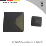 OL 20 St. Zierstopfen/Sichtstopfen/Endstopfen für Quadratrohre mit Rohrwandstärke 1,5-2 mm / 25x25 mm - Klama - Möbelzubehör