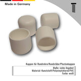 4 Kappen, schwarz, für Rundrohre/Rundstäbe/Pfostenkappen - Klama - Möbelzubehör