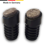 4 St. Stuhlgleiter/Bodenschoner, schräg, mit Filz, für Rundrohre mit Wandstärke 1,5-2 mm - Klama - Möbelzubehör