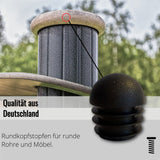 1 Gleiter/Stopfen mit Lamellen, Kunststoff, schwarz, Rundkopf, für runde Rohre - Klama - Möbelzubehör