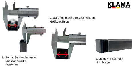 Lamellenstopfen Abdeckstopfen für quadratische Rohre Schwarz