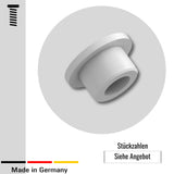 2 Lagerbuchsen, Kunststoff PA, mit Bund, naturfarben, bei den Abmessungen können Toleranzen auftreten (Kopie)